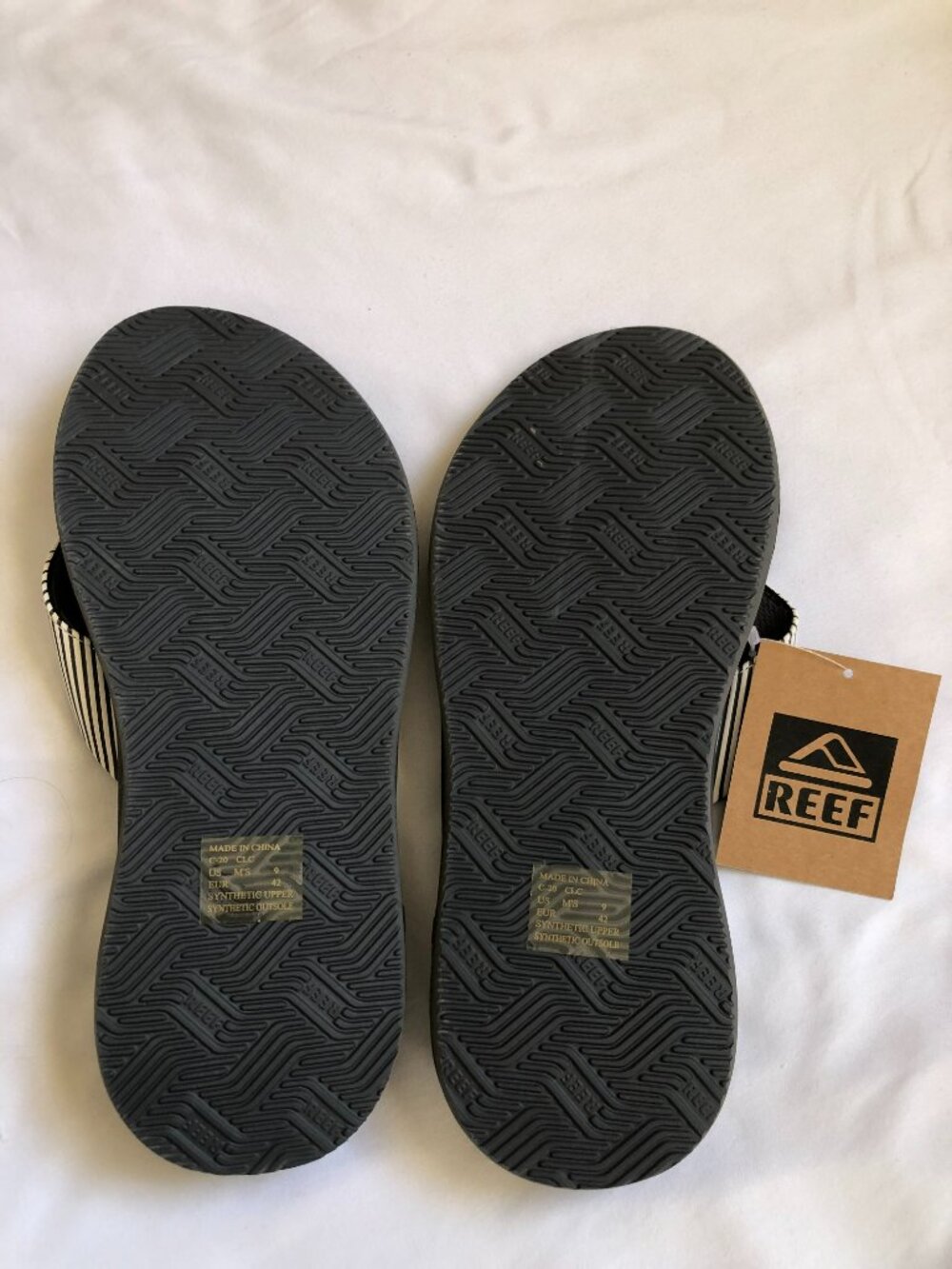 Reef Phantom II Flip Flop Sandal Grey White Straps Size 9 - Picture 4 of 9